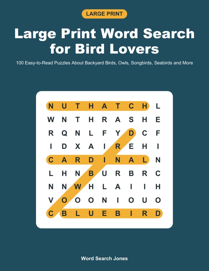 Cover of Large Print Word Search for Bird Lovers